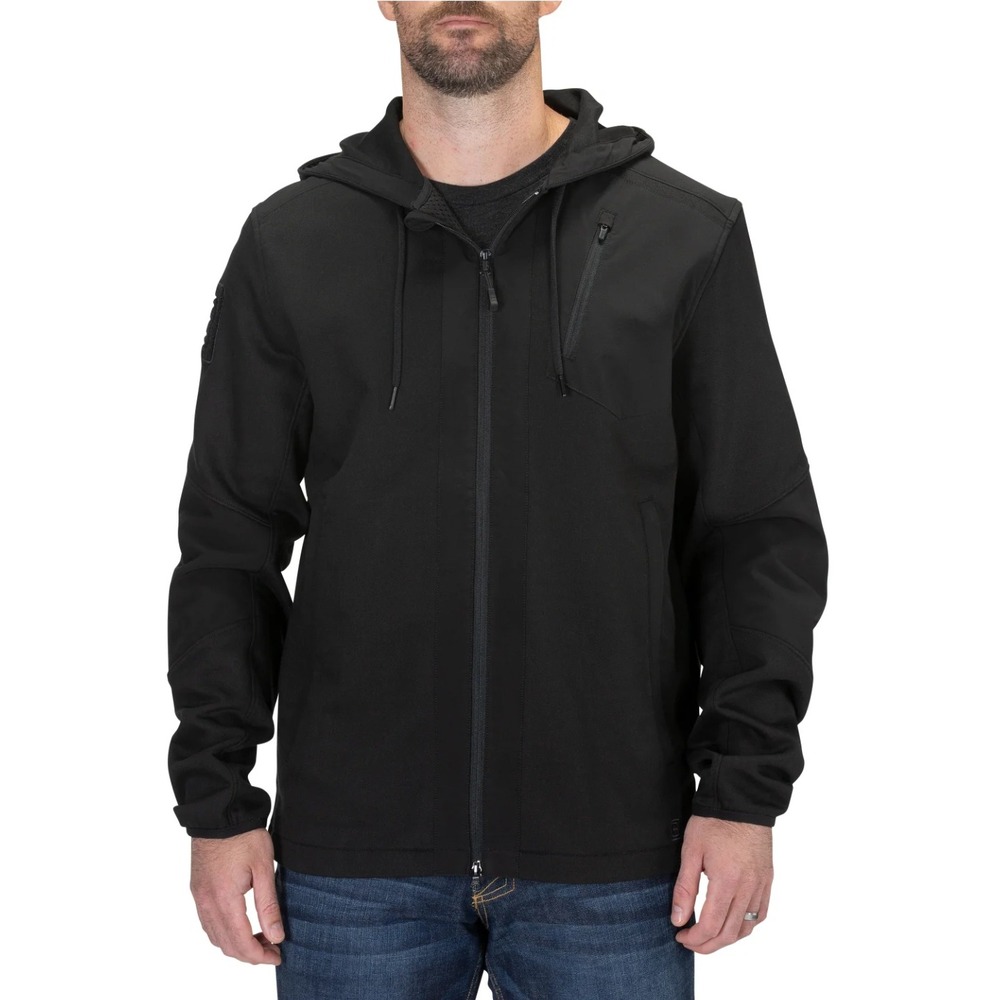 5.11 Tactical Jacket Mens Small Black Rappel Full Zip Hooded Articulated Sleeve